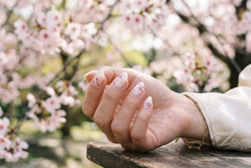 ongles semi permanent fleurs de cerisier