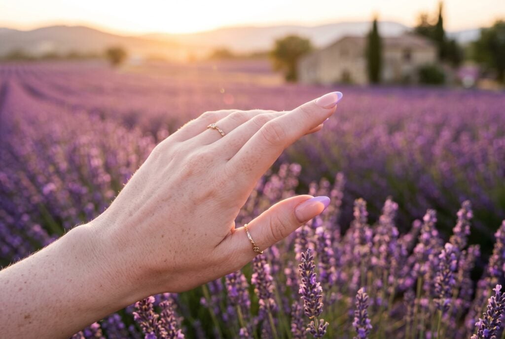 ongles french lavande