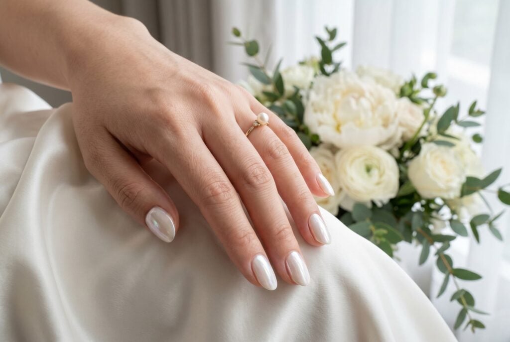 ongles semi permanent milky