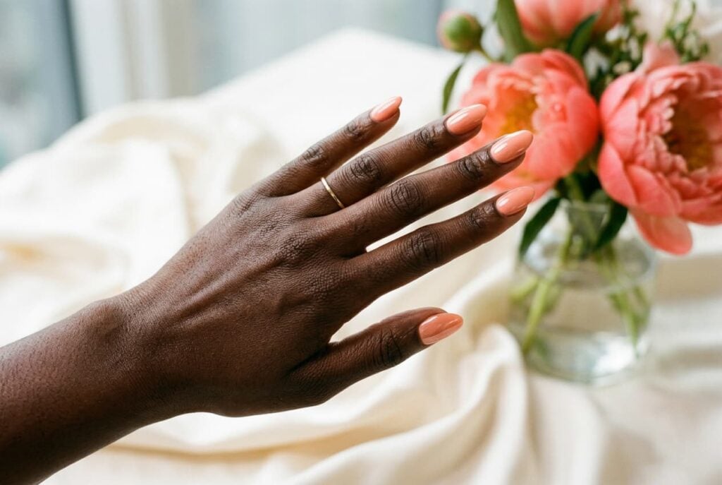 ongles été pastel corail