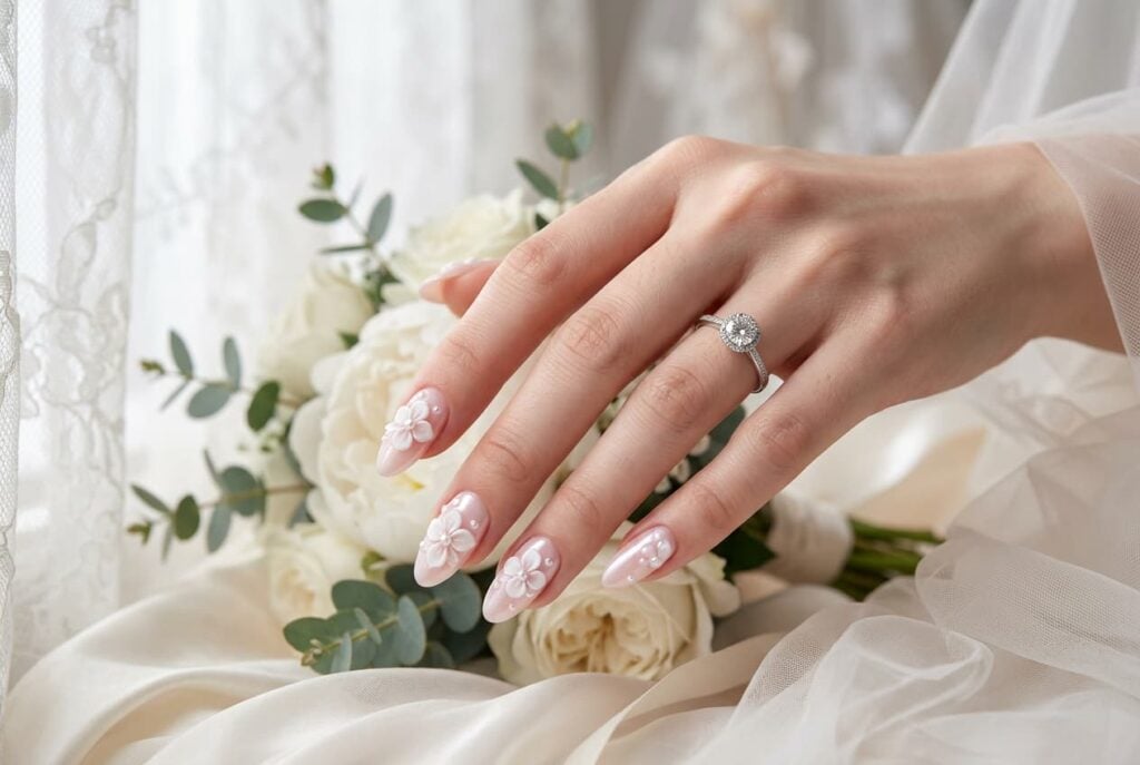 nail art milky 3d design